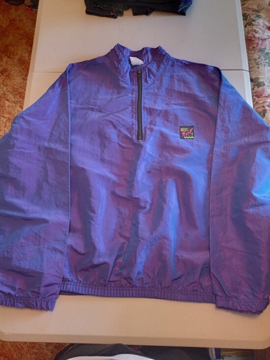surf style Jackets & Blazers - Vintage Surf Style 1/4 Zip Iridescent Purple Windbreaker Jacket Adult XL